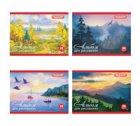 Альбом для рисования, МАЛЫЙ ФОРМАТ А5, 40 л., скоба, ПИФАГОР,  "Природа"