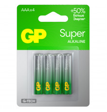 Батарейка GP Super G-Tech AAA (LR03) 24A алкалиновая, BC4