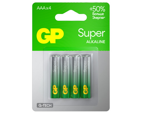 Батарейка GP Super G-Tech AAA (LR03) 24A алкалиновая, BC4