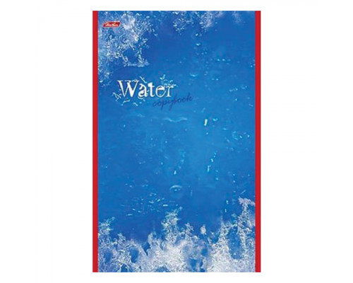 Блокнот А5 (135х205 мм), 48 л., скоба, картон, выборочный лак, клетка, HATBER, "Water" ("Вода"),