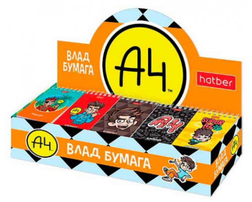 Блокнот А7 40л. ХАТ спираль "Влад А4"