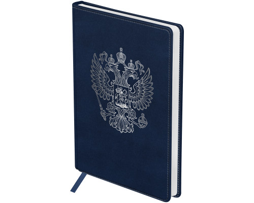 Ежедневник недатированный, А5, 160л., твердый переплет, кожзам, BG "Орел. Синий", синий