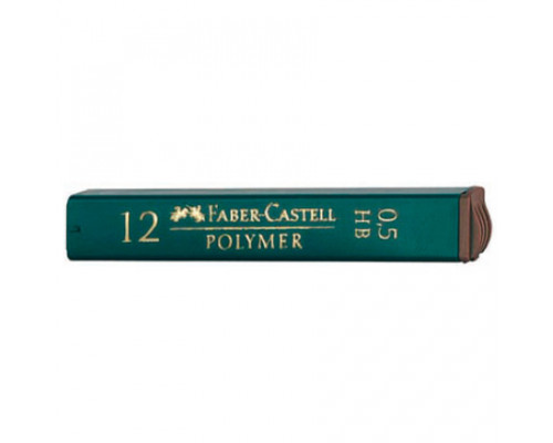Грифель для механических карандашей "POLYMER", 12шт., 0,5мм, HB  Faber-Castell 