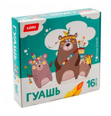 Гуашь 16цв. 15мл. LORI "Весёлые друзья"