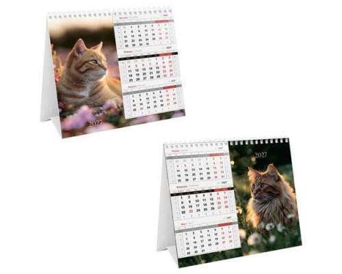 Календарь-домик настол. 2027г. BG "Моно. Коты" спираль
