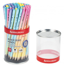 Карандаш чернографитный BRAUBERG "SOFT PASTEL",  HB