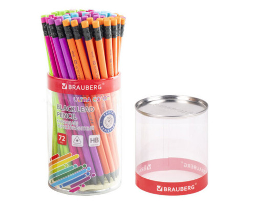 Карандаш чернографитный BRAUBERG "ULTRA COLOR"