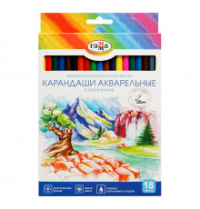 Карандаши аквар. 18цв. ЛУЧ "Классика цвета"  с кистью
