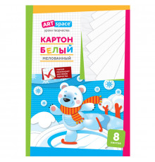 Картон белый А4, мел. картон в папке 8л