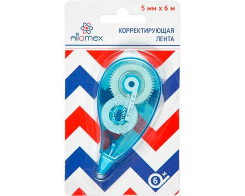 Коррект. лента ATTOMEX 5мм* 6м синий прозр.корп.