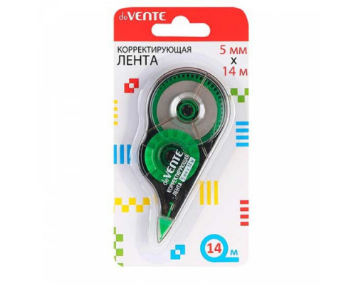 Коррект. лента deVENTE 5мм*14м, чёрно-зелён.