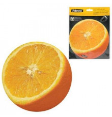 Коврик для мыши FELLOWES Brite, круглый, с рис.(апельсин)