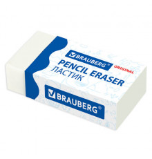 Ластик BRAUBERG "Original", 38х20х10 мм, белый, прямоугольный, картонный держатель