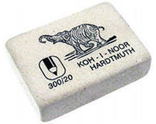 Ластик Koh-I-Noor "Elephant" 300/20, прямоугольный, натуральный каучук, 45*32*12мм, ч/б