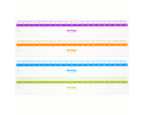 Линейка 20см Berlingo "Color", прозрачная