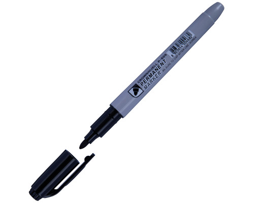 Маркер перманентный Crown "Multi Marker Slim" черный, пулевидный, 2мм