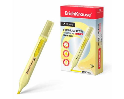 Маркер текст. EK Visioline V-14 Liquid Pastel жидкие чернила,жёлт.,скош.,0,6-4,0мм