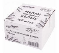 Мел белый ЮНЛАНДИЯ (Алгем), натуральный, набор 100 штук, квадратный