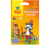 Мелки восковые двусторон. Мульти-Пульти "Приключения Енота", 12цв., 6шт., трехгр.
