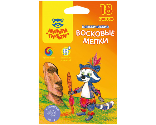 Мелки восковые двусторон. Мульти-Пульти "Приключения Енота", 12цв., 6шт., трехгр.