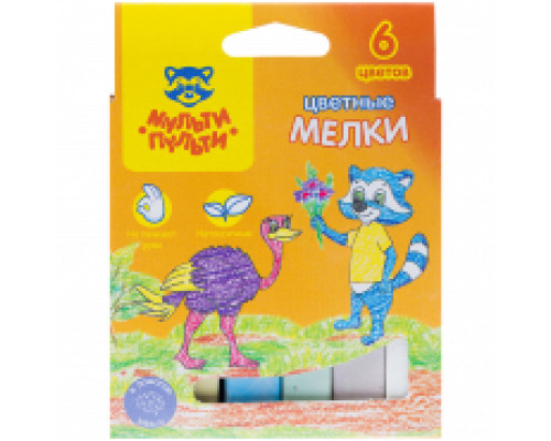 Набор цветного мела Мульти-Пульти "Енот в Австралии", 6цв.