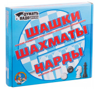 Набор игр 3 в 1 (нарды, шашки, шахматы) Десятое королевство, пластиковые, картонная коробка