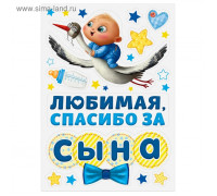 Набор магнитов на авто «Спасибо за сына», на выписку
