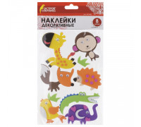 Наклейки из EVA "Зверята", 8 шт., ассорти, ОСТРОВ СОКРОВИЩ