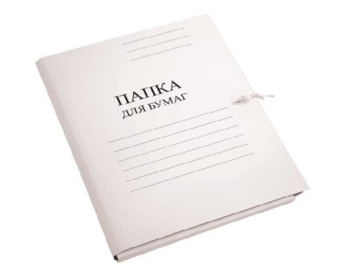 Папка для бумаг с завязками ATTOMEX А4 "Дело" 290г/м немелов. белая