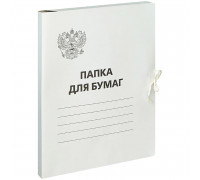 Папка для бумаг с завязками OfficeSpace, картон немелованный,300г/м2, белый, до 200л.