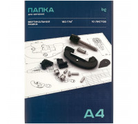 Папка для черчения BG, А4, 10л., с вертикальной рамкой, 160г/м2