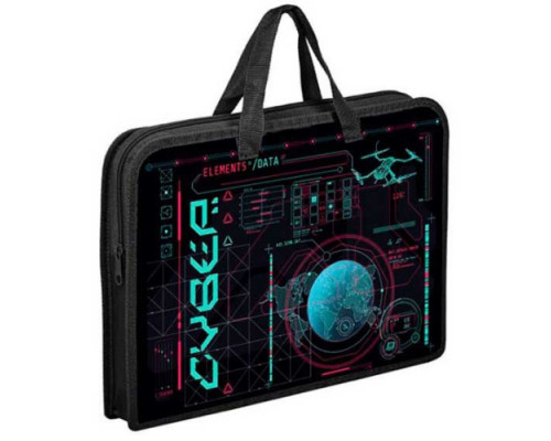 Папка пластик,с ручками А4 ОНИКС "Cyber"