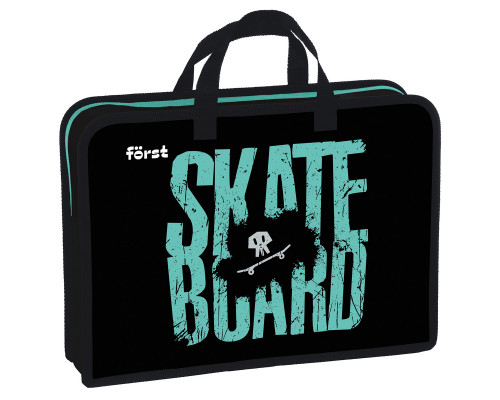 Папка с ручками 1 отделение, А4 Först "Skateboard", пластик, на молнии