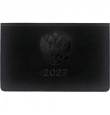 Планинг карм. 2027г. 155*95мм 64л. deVENTE кож.зам. "Emblem" чёрный