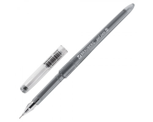 Ручка гелевая BRAUBERG DIAMOND, ЧЕРНАЯ, игольчатый узел 0,5 мм