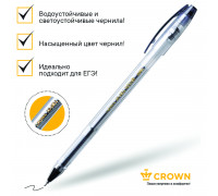 Ручка гелевая Crown "Hi-Jell Needle" черная, 0,5мм, игольчатый стержень