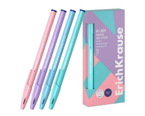 Ручка гелевая EK R-301 Gel Stick Pastel  синяя,0,5мм