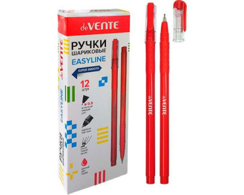 Ручка масл. шар. deVENTE "EasyLine" красная 0,5мм
