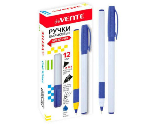 Ручка масл. шар. deVENTE "Triolino Snow" синяя 0,7мм