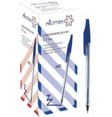 Ручка шар. ATTOMEX полупрозр.корпус, 0,7мм, синяя