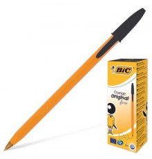 Ручка шарик. BIC черная 0,8мм., оранж. корпус