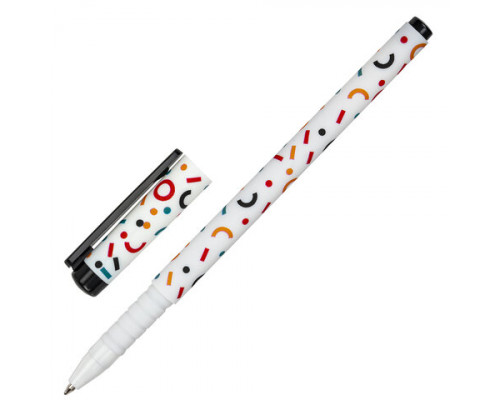 Ручка шариковая BRAUBERG SOFT TOUCH GRIP "CONFETTI", СИНЯЯ