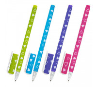Ручка шариковая BRAUBERG SOFT TOUCH STICK "FRESH ZONE HEARTS", СИНЯЯ