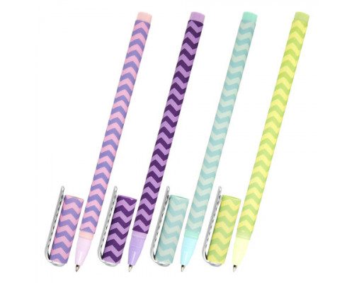 Ручка шариковая BRAUBERG SOFT TOUCH STICK "GEOMETRIC", СИНЯЯ, 0,7мм