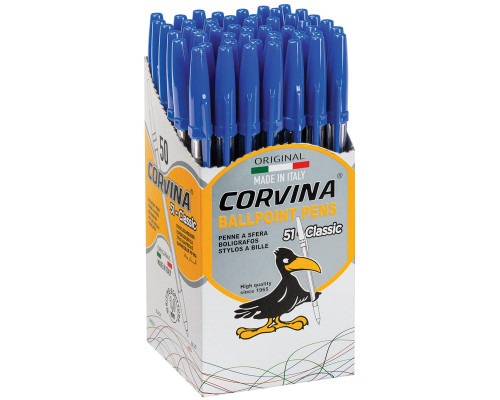 Ручка шариковая Corvina "51 Classic" синяя, 1,0мм, прозрачный корпус
