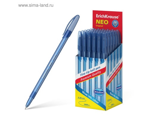 Ручка шариковая ErichKrause Neo Original, игольчатый 0,7 мм, синяя