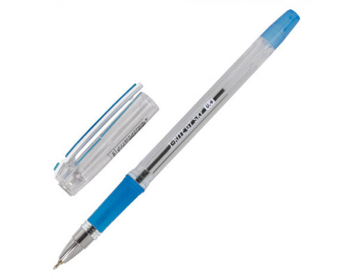 Ручка шариковая масляная с грипом BRAUBERG "i-Rite GT SKY", СИНЯЯ, 0,4 мм