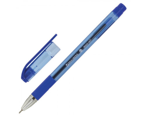 Ручка шариковая масляная с грипом BRAUBERG "Max-Oil Tone", СИНЯЯ, 0,7 мм