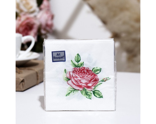 Салфетки бумажные Art Bouquet "Прекрасная роза" 30шт.