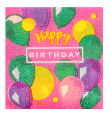 Салфетки бумажные Happy Birthday, stars, 24х24 см, 20 шт